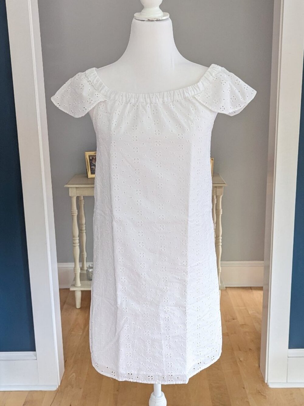 J. Crew Factory White Eyelet Summer Dress Size XS J0976